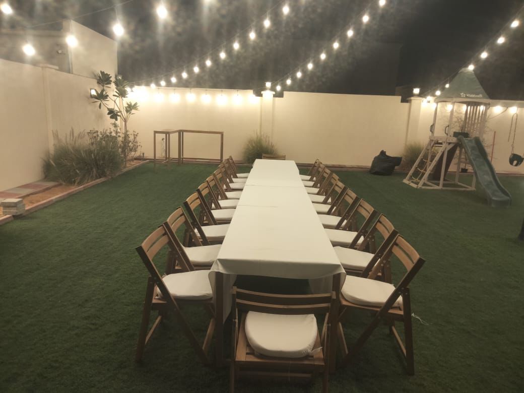 Wooden Rectangle Dining Table and chairs setup 20 pax - Image 4