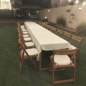 Wooden Rectangle Dining Table and chairs setup 20 pax