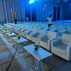Single seater white sofa